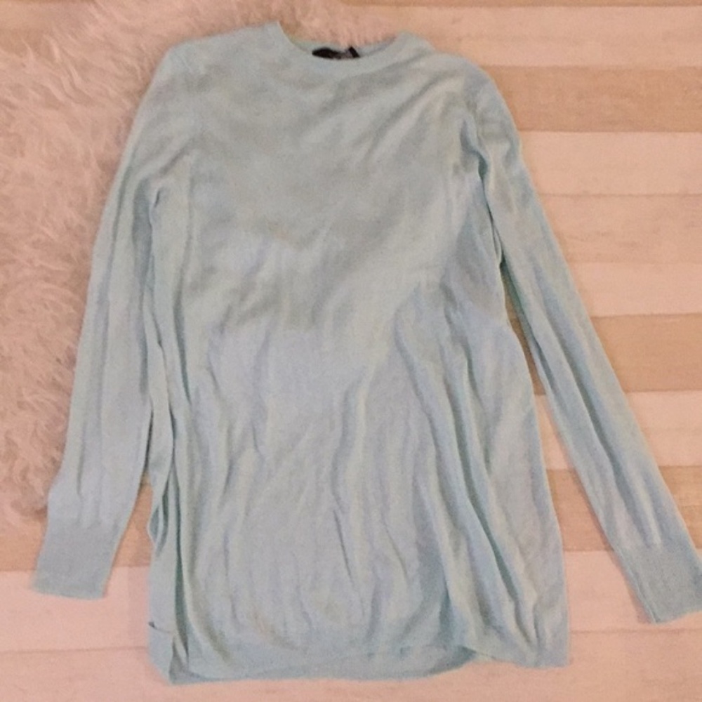 BRAND NEW light pastel turquoise open sweater